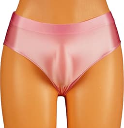 Satijnen Dames Slip voor Mannen – Glanzend – Hoge Taille – Roze — thumbnail 4