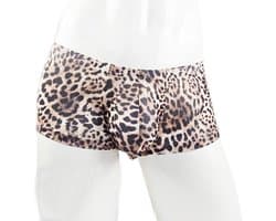 BamBella ® - Boxer short - Maat S/M - Panterprint - Bruin Dun kant gaas stof Ondergoed
