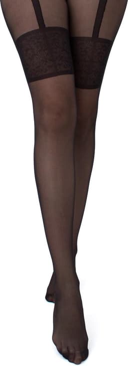Giulia - Intimo Noir 20den Sheer Panty met open kruis - Zwart - XL — thumbnail 10