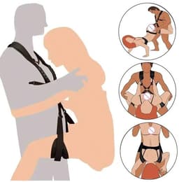 Bdsm Band Verstelbare Hand, Nek En Been Strekken Klassieke Zwarte Nylon Buiten Fitness Hangende Oefening Armband, Paar Geschenk — thumbnail 4