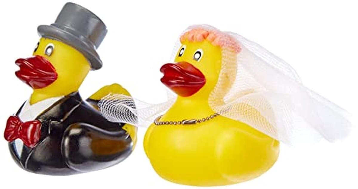 Mr en Mrs Duck Geschenkdoos Set voor Bruid en Bruidegom — afbeelding 1