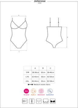Obsessive Jolierose Open Kruis Teddy - Erotische Body - Maat S/M - Rood — thumbnail 13