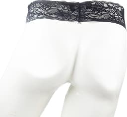 BamBella® Slip open kruis kant voor mannen - L/XL - strap cock ring doorzichtig Erotische Sexy Lingerie Heren - Zwart mannen ondergoed slip — thumbnail 3