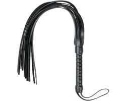 EasyToys - Kleine Kunstleren Zweep - Duurzaam - BDSM - Sex Toys voor Vrouwen en Mannen - Zwart