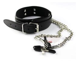 Daily Goods - Halsband tepelklemmen - BDSM bondage - toy - seks - erotiek - collar - vernedering