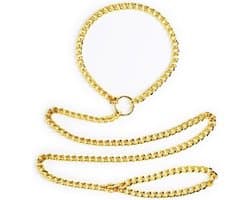 Nooitmeersaai - Metalen gouden halsband met ketting