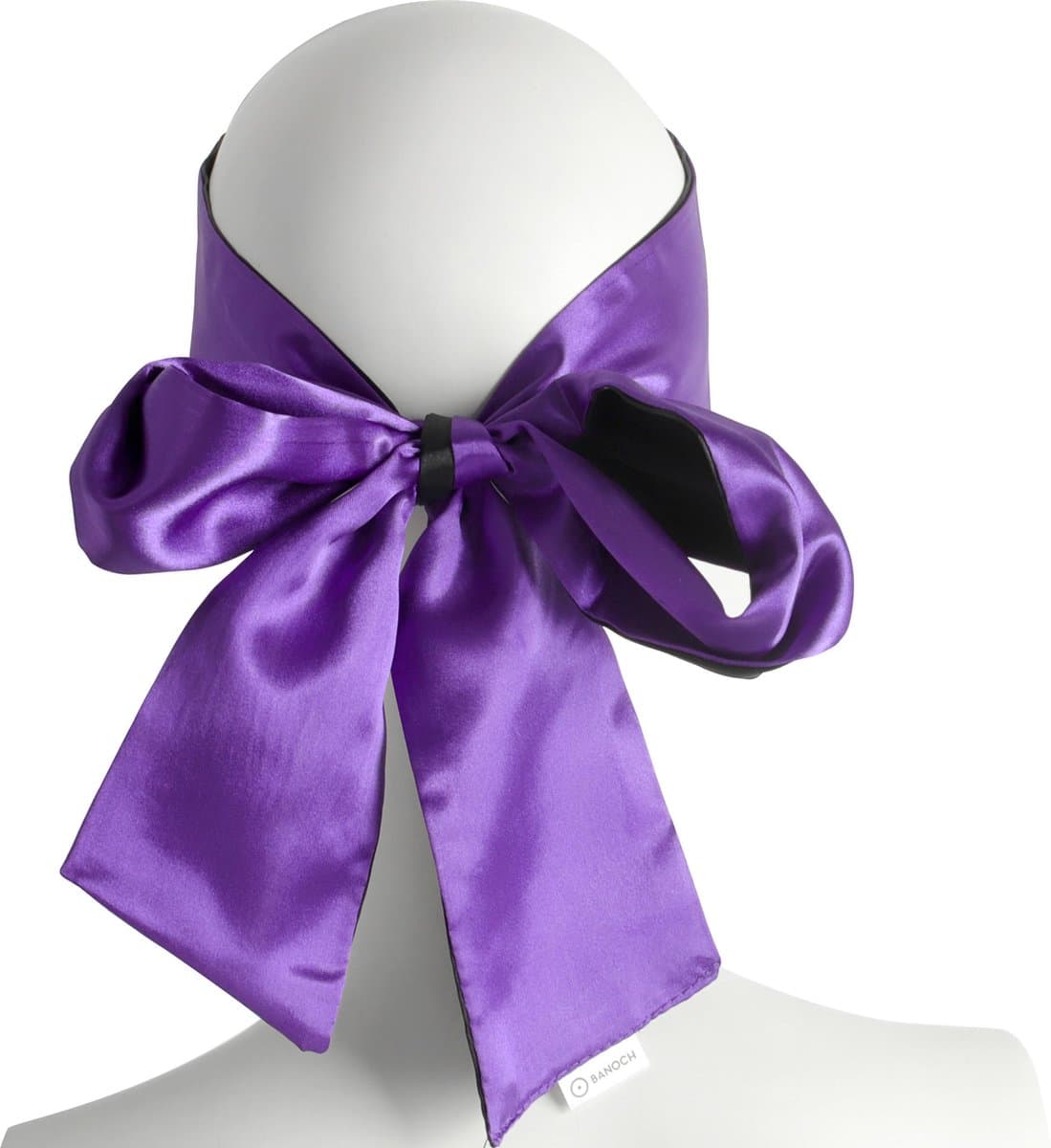 Banoch | Blinddoek Zwart / Paars - zacht 150 cm 8 cm breed — afbeelding 1