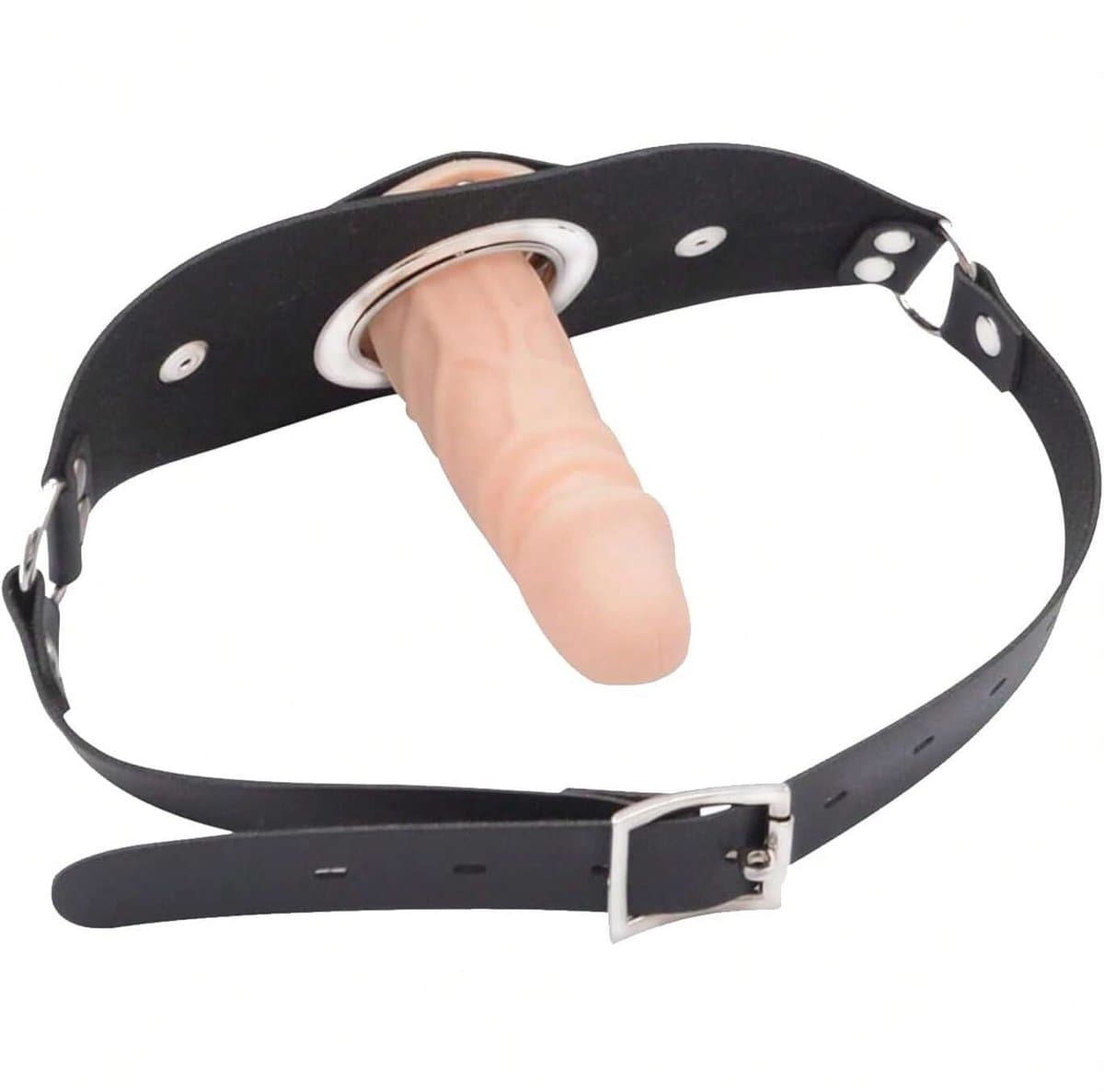 Gag Ball penis - Seks speeltje - Gag Bal mond strap masker bdsm fetish sm - gebroken wit — afbeelding 1