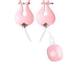 Oneay Roze vibrerende tepelklemmen voor vrouwen, meerdere vibratiestanden, vibrerende tepelklemmen, clitorisstimulator, seksspeeltje voor volwassen stellen, vrouwelijk genot.