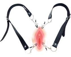 BNDGx® - Vagina spreider - Schaamlippen klem - Extreme BDSM strap bondage broek