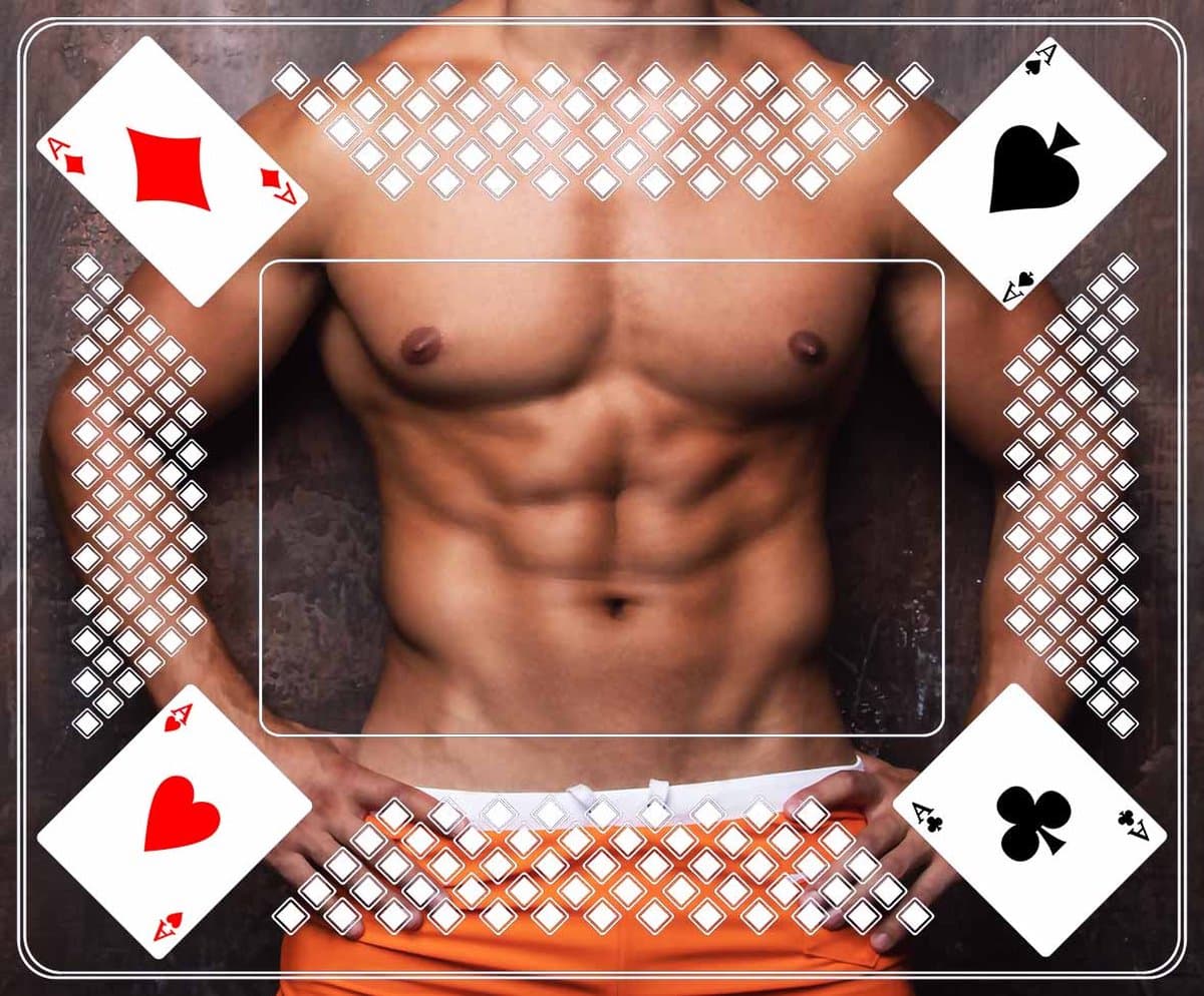 Premium Kaartmat (59x49cm) SEXY MAN - Kaartkleed- Kaart Tapijt - Ideaal voor Gezellige Kaartspellen met Vrienden - Gedrukt op Vilt met Antislip Latex Onderlaag - Duurzaam en Hoogwaardig! — afbeelding 1