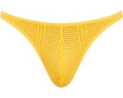 Barcode Berlin Thong Gor Yellow - MAAT S - Erotisch Heren Ondergoed - String voor Man - Sexy mannen String