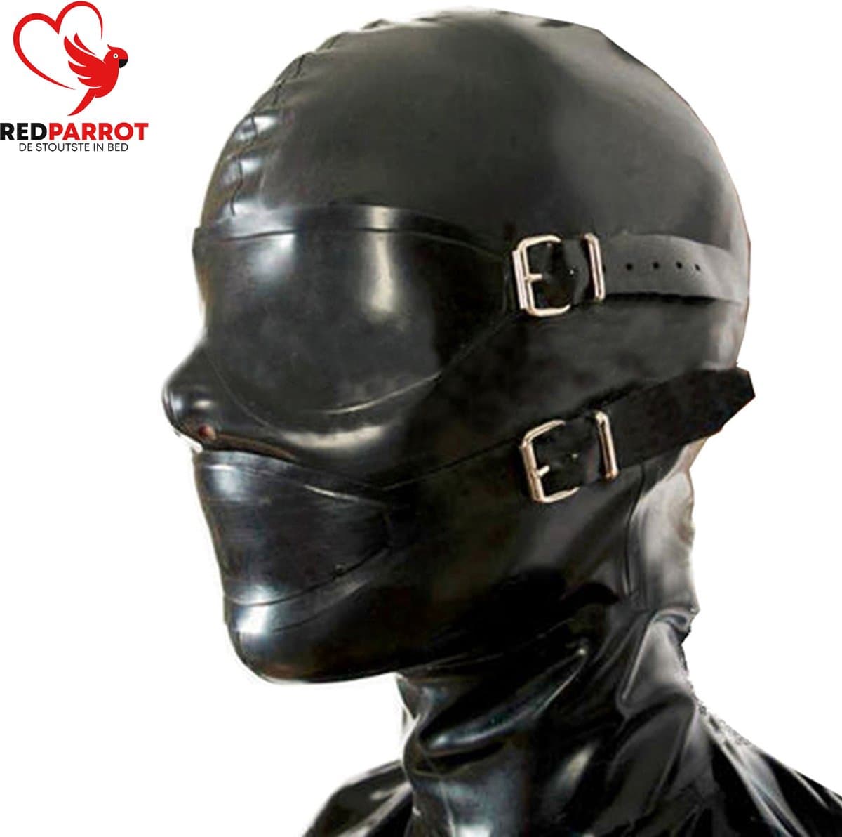 Extreme sex masker LATEX BDSM | Seks masker | Riemen | 3 functies | Verstelbaar | Zeer goede kwaliteit — afbeelding 1