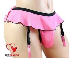 Mini Rok - String - Heren - Roze - Sexy Lingerie - Jarretels Slip