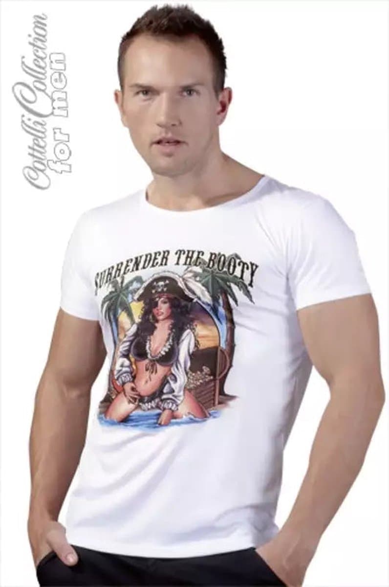 Cottelli Collection for Men - T-shirt Surrender the Booty - Maat M — afbeelding 1