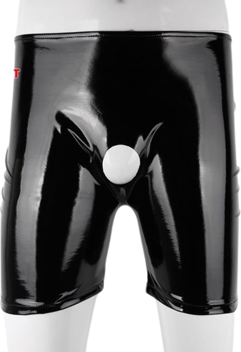 Latex boxer met penis gat - Erotische broek heren - BDSM - Rollenspel - PU Leder — afbeelding 1