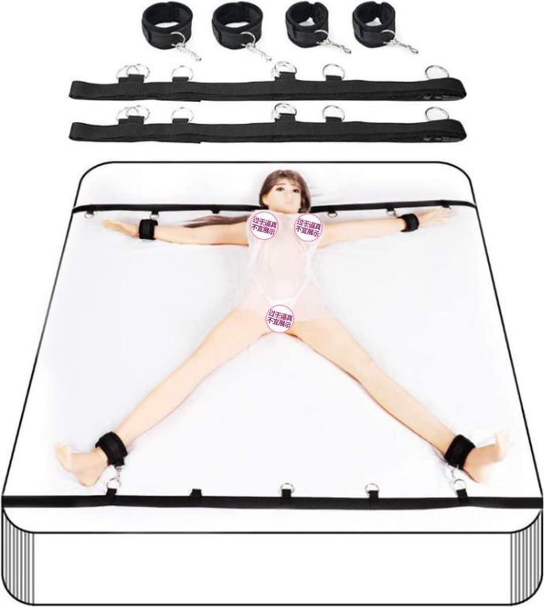 b'BDSM Bedboeien Set - Bondage - Verstelbare Riemen en Boeien' — afbeelding 1