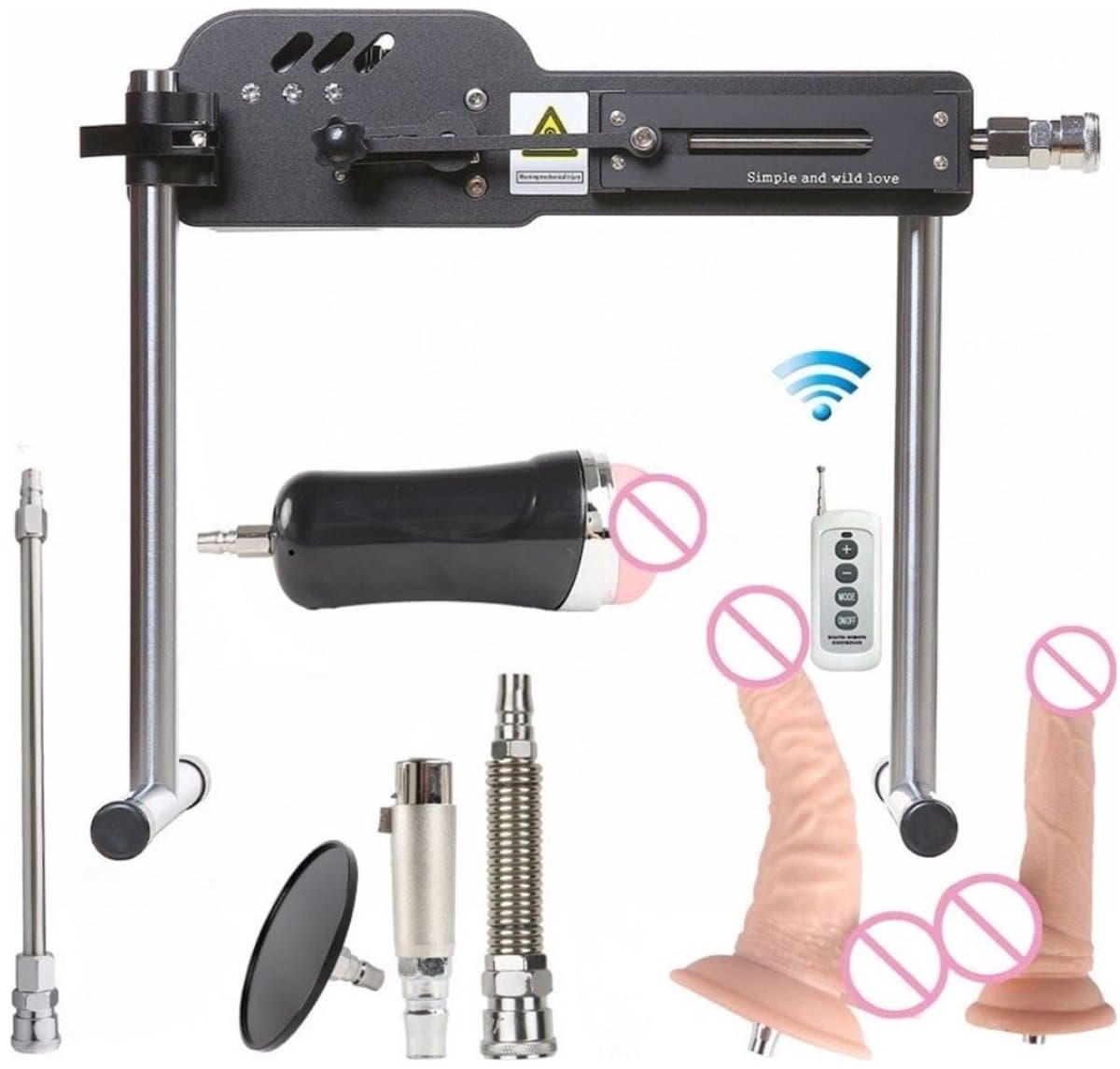 Happyment Neukmachine Voor Mannen & Vrouwen - Fuck Machine Verstelbaar - Sex Machine - Inclusief Dildo’s, Pocket Pussy & Verlengstukken — afbeelding 1