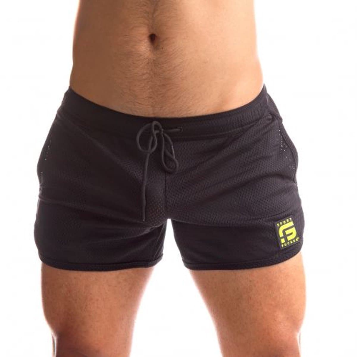 Sport Fucker - Jersey - Semi-transparante Mesh Short - Zwart XL — afbeelding 1