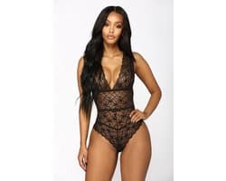 Knaak Lingerie Bodystocking - Zwart - Elastisch & Comfortabel - Body voor Dames - Maat L