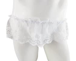 BamBella ® - Slip- maat Onesize S M L - Wit Sexy erotische heren onderbroek mannen kant stof