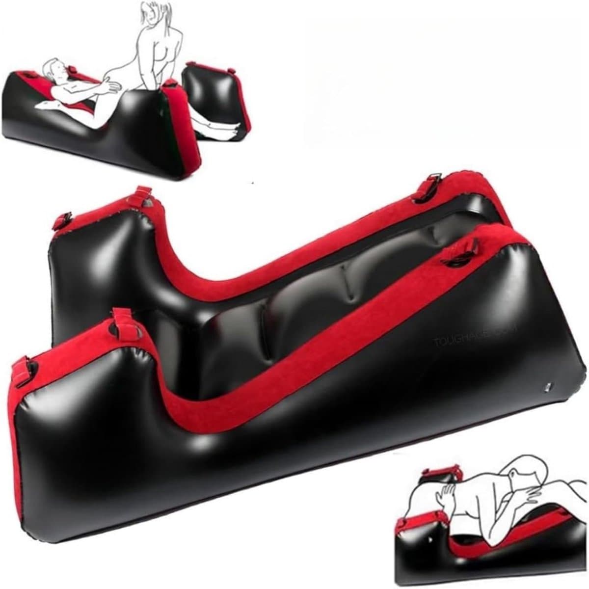 Sex Kussen - Meubel - Stoel voor Mannen & Vrouwen - BDSM - Rood en Zwart — afbeelding 1