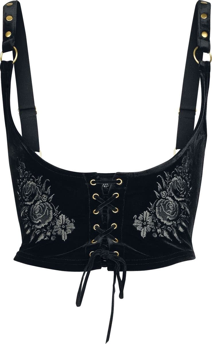 Killstar Nocturne Nights - A Devil'S Rose Underbust Corset Dames Korset - zwart - XS — afbeelding 1