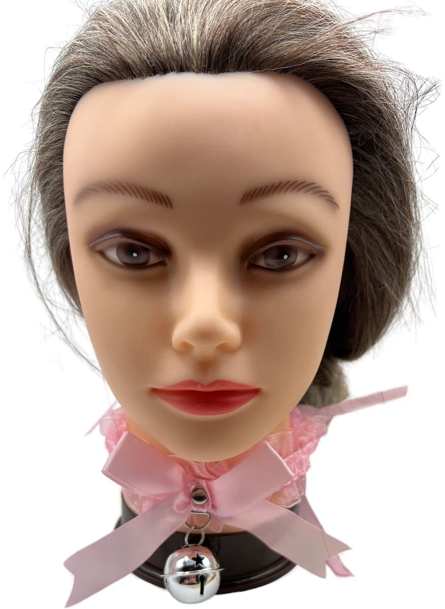 Choker, Halsband, Roze, Belletje, Nek, Hals versiering, Nekdecoratie — afbeelding 1