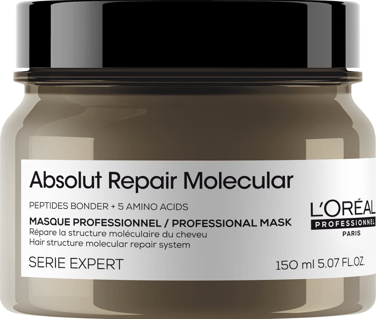 L’Oréal Professionnel Absolut Repair Molecular Rinse-Off Masker – Herstellende en versterkende werking - Voor zeer beschadigd haar - 150ml — afbeelding 1