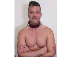 Mister B Essential Leren Afsluitbare Halsband Zwart Rood