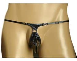 BamBella ® - String - Maat L/XL - Zwart SM kleding BDSM erotische heren kleding ondergoed lingerie onderbroek zwart