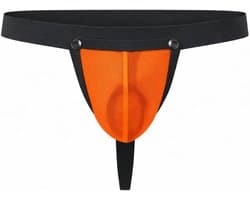 MODUS VIVENDI C-Ring Pleasure Thong Orange - MAAT XL - Erotisch Heren Ondergoed - String voor Man - Sexy mannen String