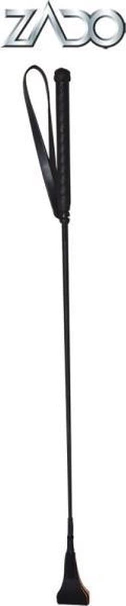 ZADO – 65 cm Lederen ‘Riding Crop’ met Polsband voor de Correctionele Tik – Zwart — afbeelding 1