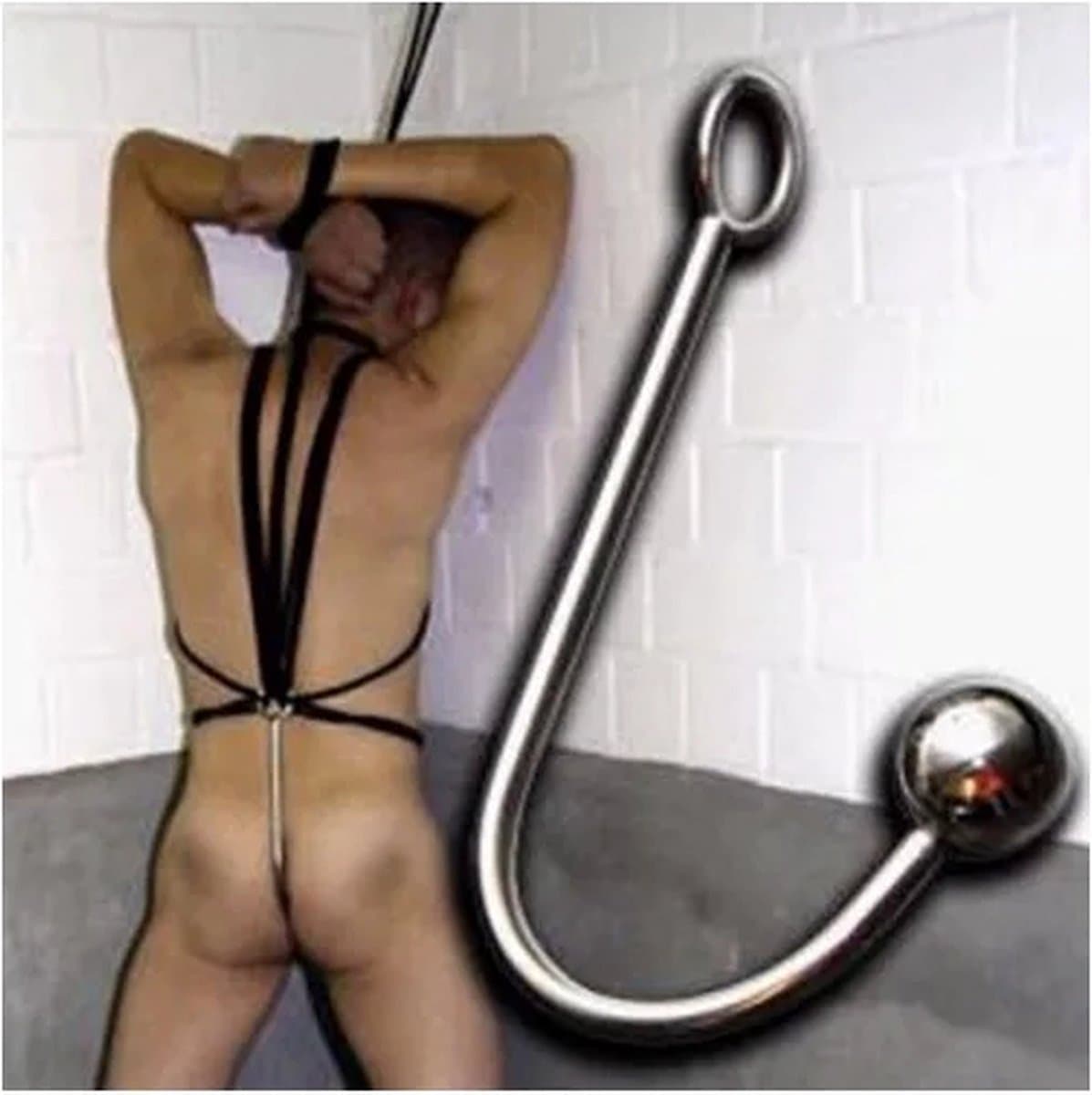 Anaal haak RVS bondage Anaal Haak Anaal Haak met Bal — afbeelding 1