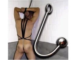Anaal haak RVS bondage Anaal Haak Anaal Haak met Bal