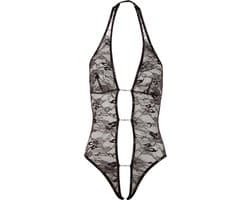 Abierta Fina – Sexy Halternek Body met Open Voorzijde voor Avonturen – Maat S - Zwart