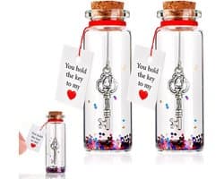 Wensflessen Set - Cadeau Flesjes - Romantisch Gebaar - Handgemaakt Glitter Decoratie - Compact Formaat
