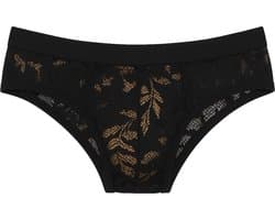 MODUS VIVENDI Floral Lace Classic Brief Black - MAAT L - Erotisch Heren Ondergoed - Slip voor Man - Sexy mannen Slip
