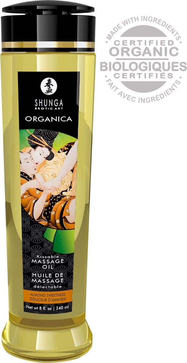Shunga - Massage Olie Organica Zoete Amandel — afbeelding 1