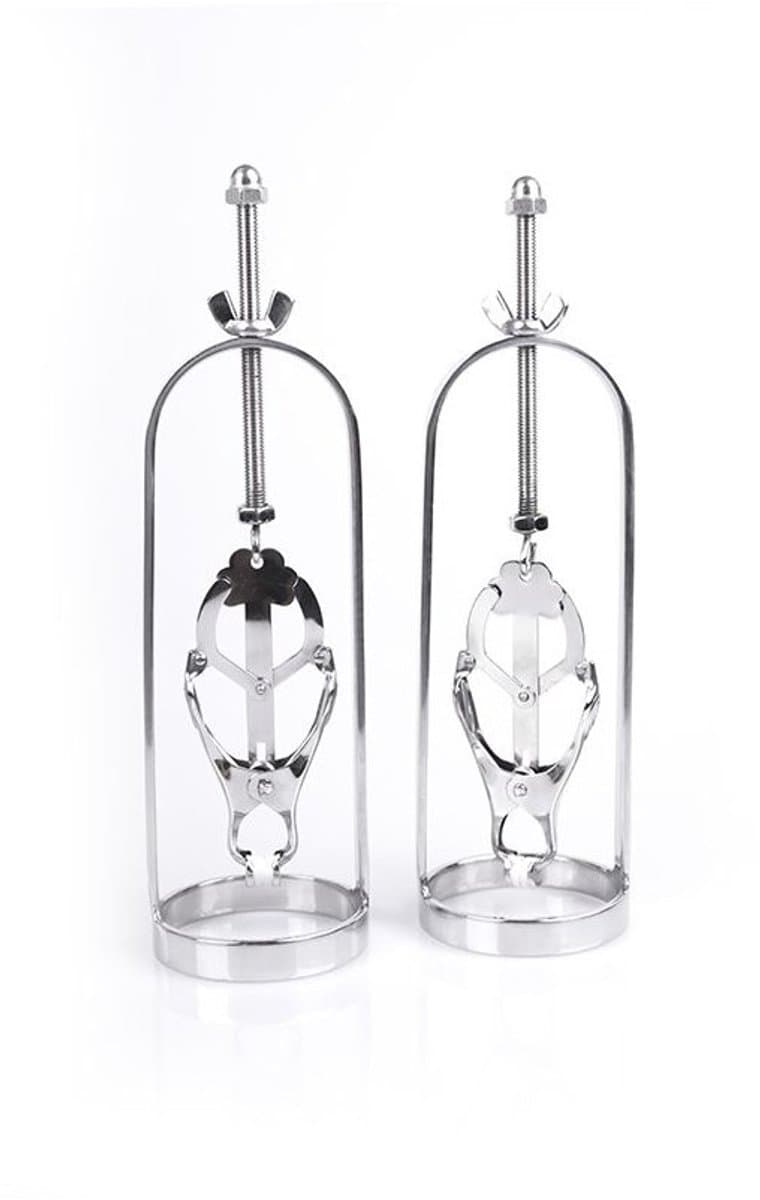 RVS Tepel Stretchers met Clover Ontwerp en Draaischroeven — afbeelding 1