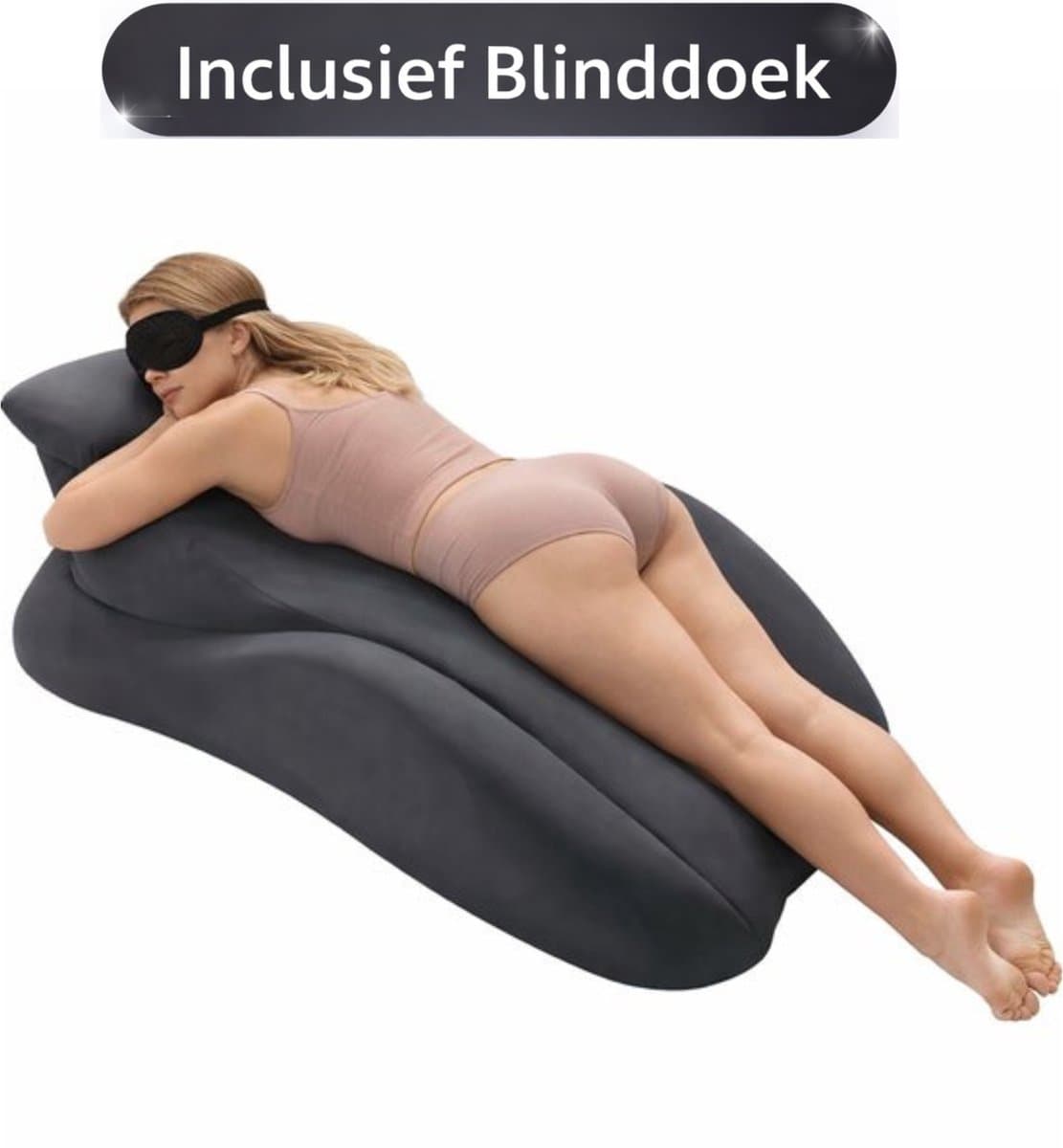 Luxe Sex Kussen – Positie Kussen voor Koppels – Seksspeeltje – Sex Meubel – Erotisch Sofa Kussen – Geschikt voor alle posities – Inclusief Blinddoek – Zwart — afbeelding 1