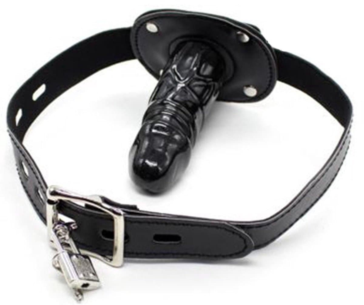 Gag Penis - Mondknevel - BDSM - Verstelbaar - 12CM - Zwart — afbeelding 1