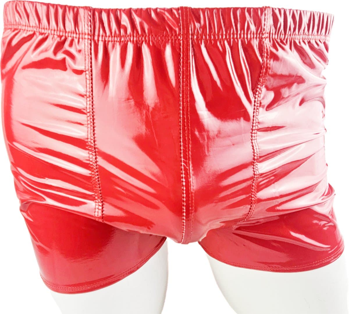 BamBella ® - Boxer short Maat S/M Datex Rood (Latex en stof SM kleding BDSM erotische heren kleding ondergoed lingerie onderbroek zwart — afbeelding 1