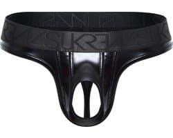 SUKREW Wet Look U-Style Classic Thong - MAAT XXL - Erotisch Heren Ondergoed - String voor Man - Sexy mannen String