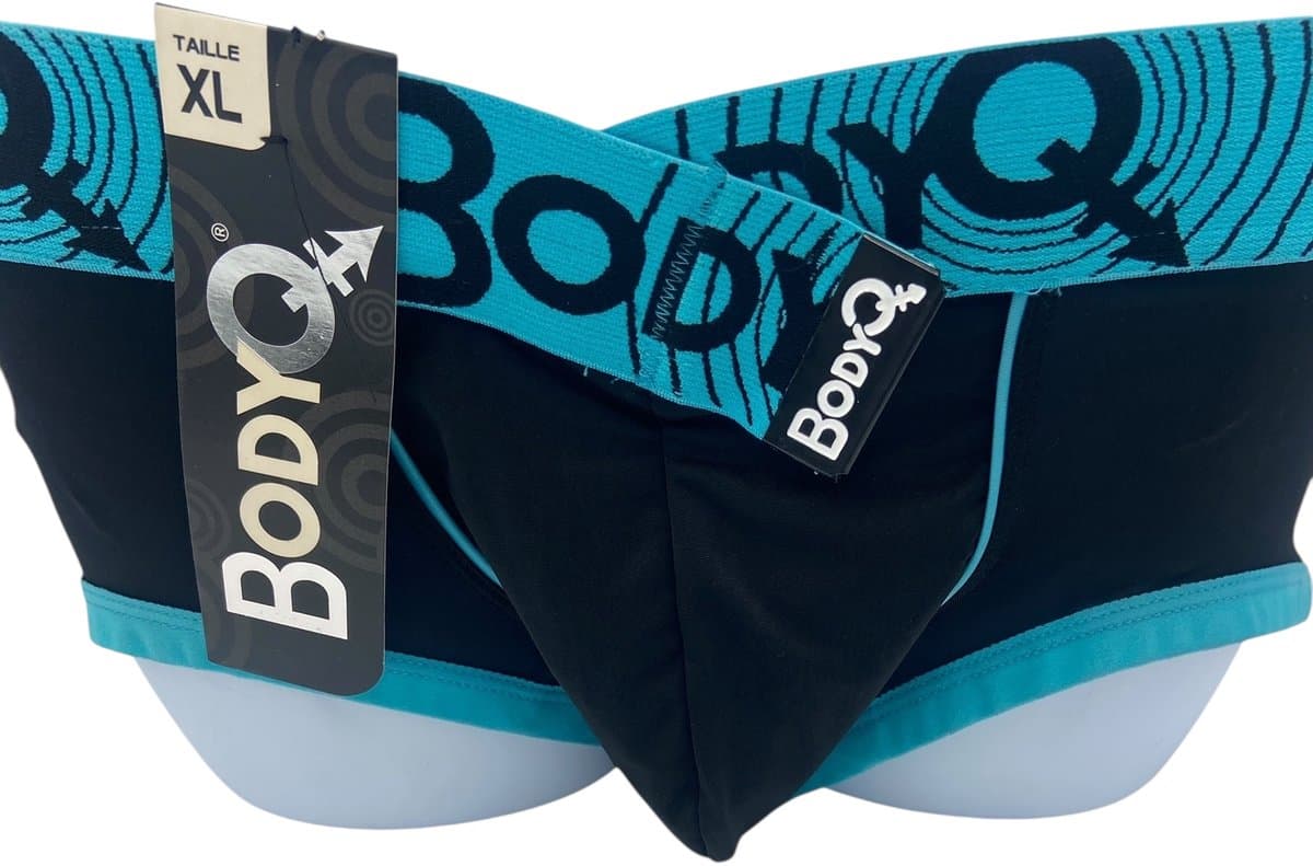 BodyQ Sexy Heren Boxershort – Zwart/Aqua – Erotische Herenlingerie – Maat M — afbeelding 1