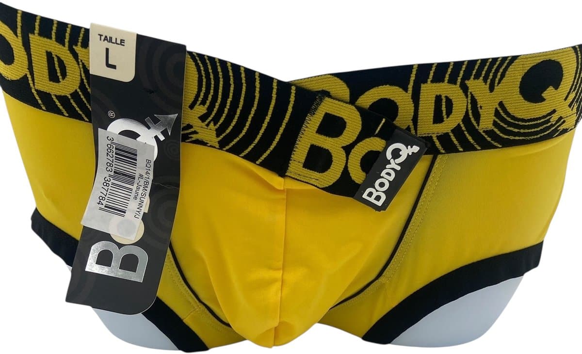 BodyQ Sexy Heren Boxershort – Geel/Zwart – Erotische Herenlingerie – Maat S — afbeelding 1