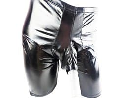 BamBella ® - Boxer short - Maat S/M - Datex Zwart penis sleeve korte broek SM kleding BDSM erotische heren kleding ondergoed lingerie onderbroek