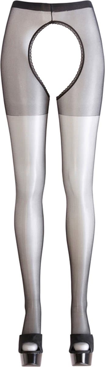 Cottelli Collection – Erotische Kousen met Open Kruis Ontwerp voor een Toegankelijk Seksuele Benadering – Maat L/XL - Zwart — afbeelding 1