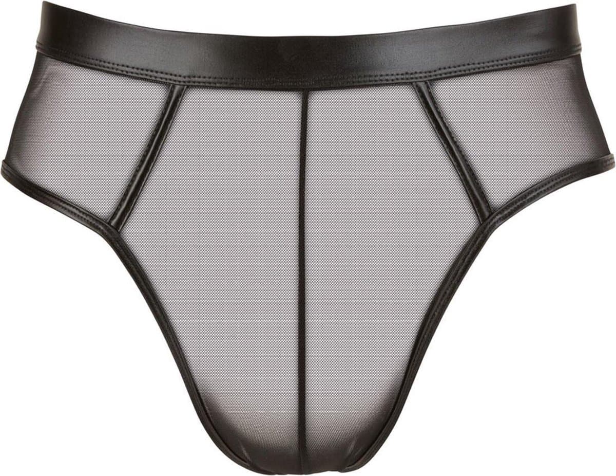 Wetlook Slip Met Open Achterkant - Zwart — afbeelding 1