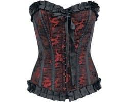 Burleska Lily Hook Red Dragon Dames Corsage - zwart/rood - L